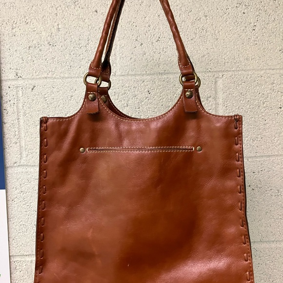 Patricia Nash Tote Leather Brown Laser Cut Bag Purse - Picture 15 of 16